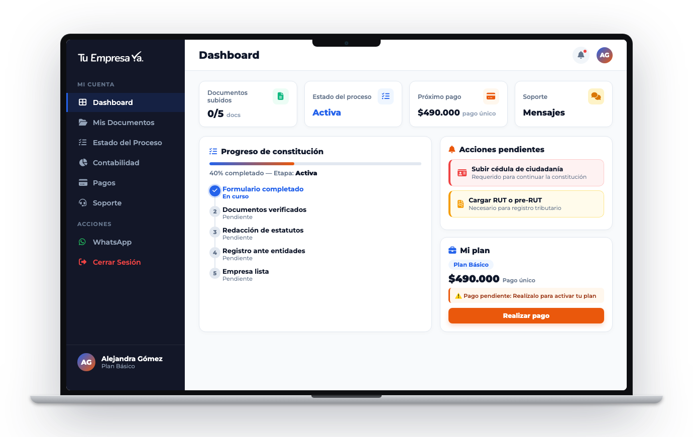 Portal Contable del Cliente - Tu Empresa Ya